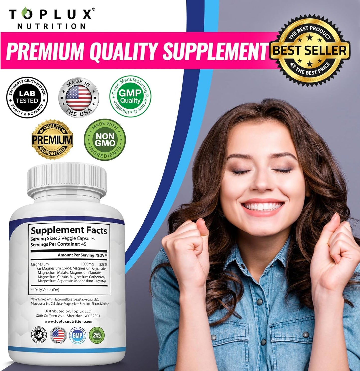 8-in-1 Magnesium Complex 1000mg | Glycinate, Citrate, Malate & More