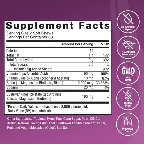 Hair Growth Accelerator Soft Chews | Grow Faster, Shed Less