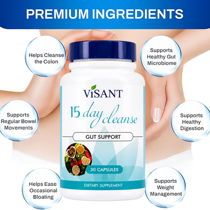 15 Day Gut Cleanse Capsules – Digestive Detox, Bloating Relief & Colon Support