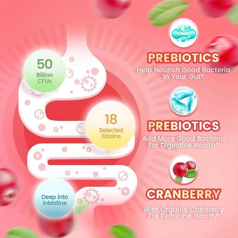 Women's Probiotic Gummies – Daily Gut & Digestive Health Support 60 Count