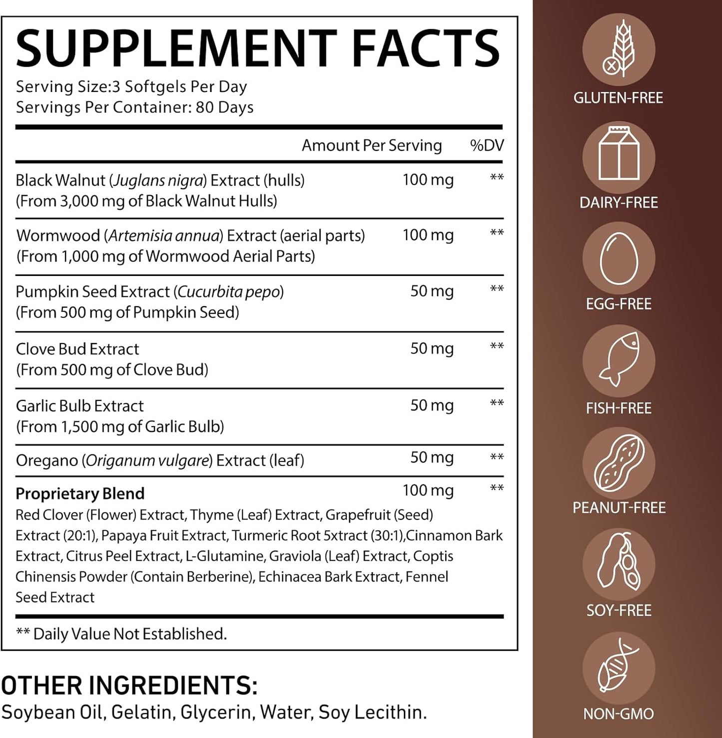 Wormwood Black Walnut Clove Complex | 18-in-1 Gut Cleanse Formula