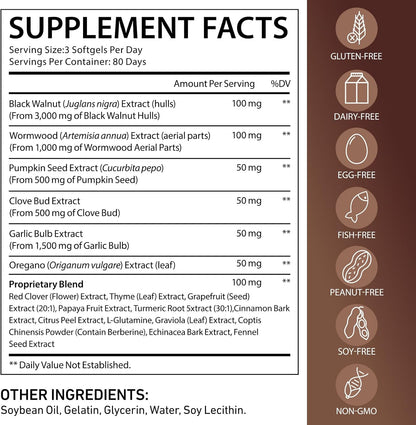 Wormwood Black Walnut Clove Complex | 18-in-1 Gut Cleanse Formula