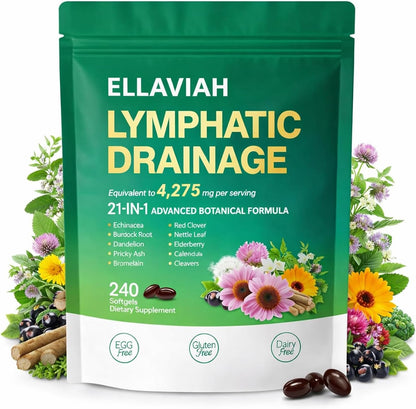 Lymphatic Drainage Softgels | 21-in-1 Botanical Herbal Blend