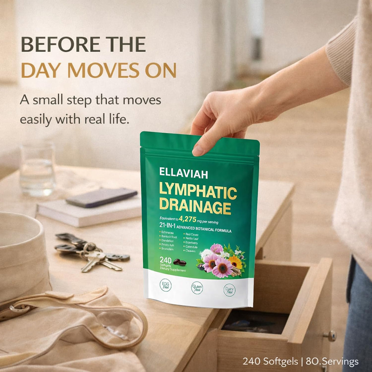 Lymphatic Drainage Softgels | 21-in-1 Botanical Herbal Blend