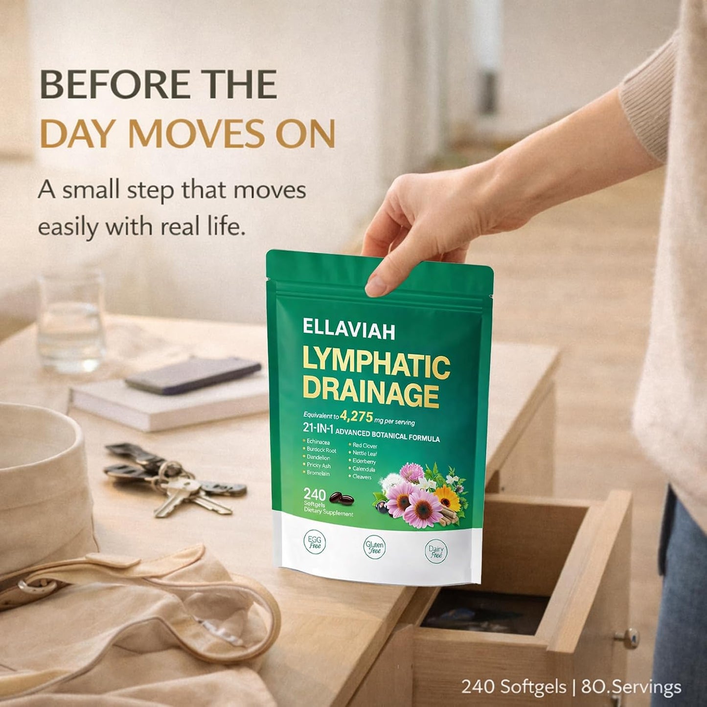 Lymphatic Drainage Softgels | 21-in-1 Botanical Herbal Blend