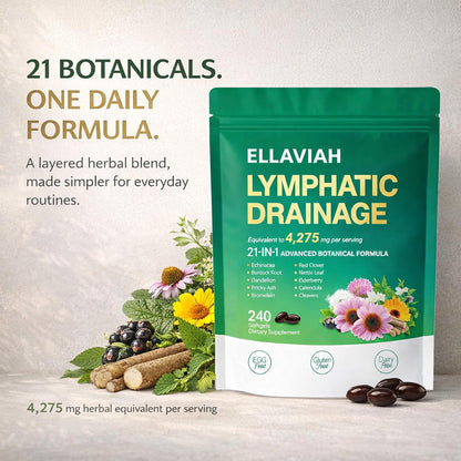 Lymphatic Drainage Softgels | 21-in-1 Botanical Herbal Blend