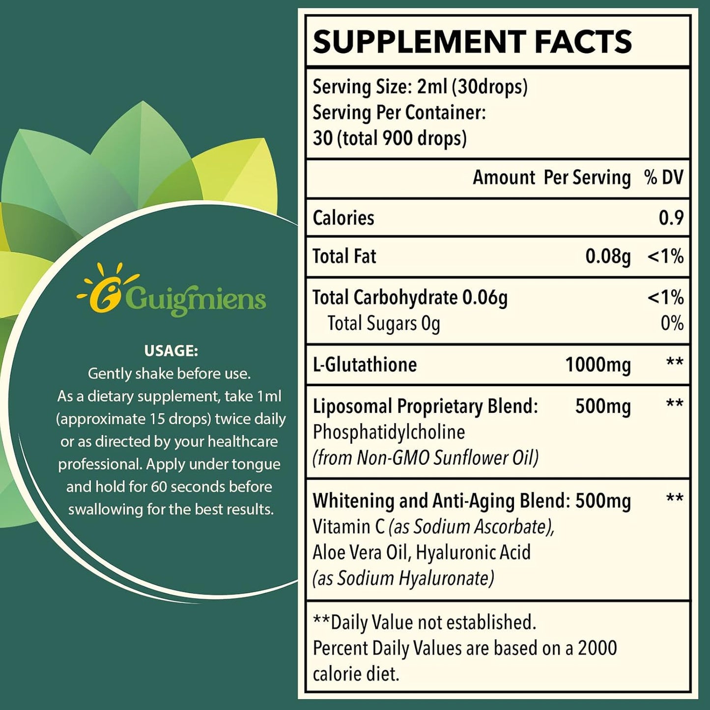 Liposomal Glutathione 1500mg - Superior Absorption Liquid Antioxidant