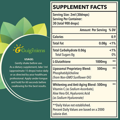 Liposomal Glutathione 1500mg - Superior Absorption Liquid Antioxidant