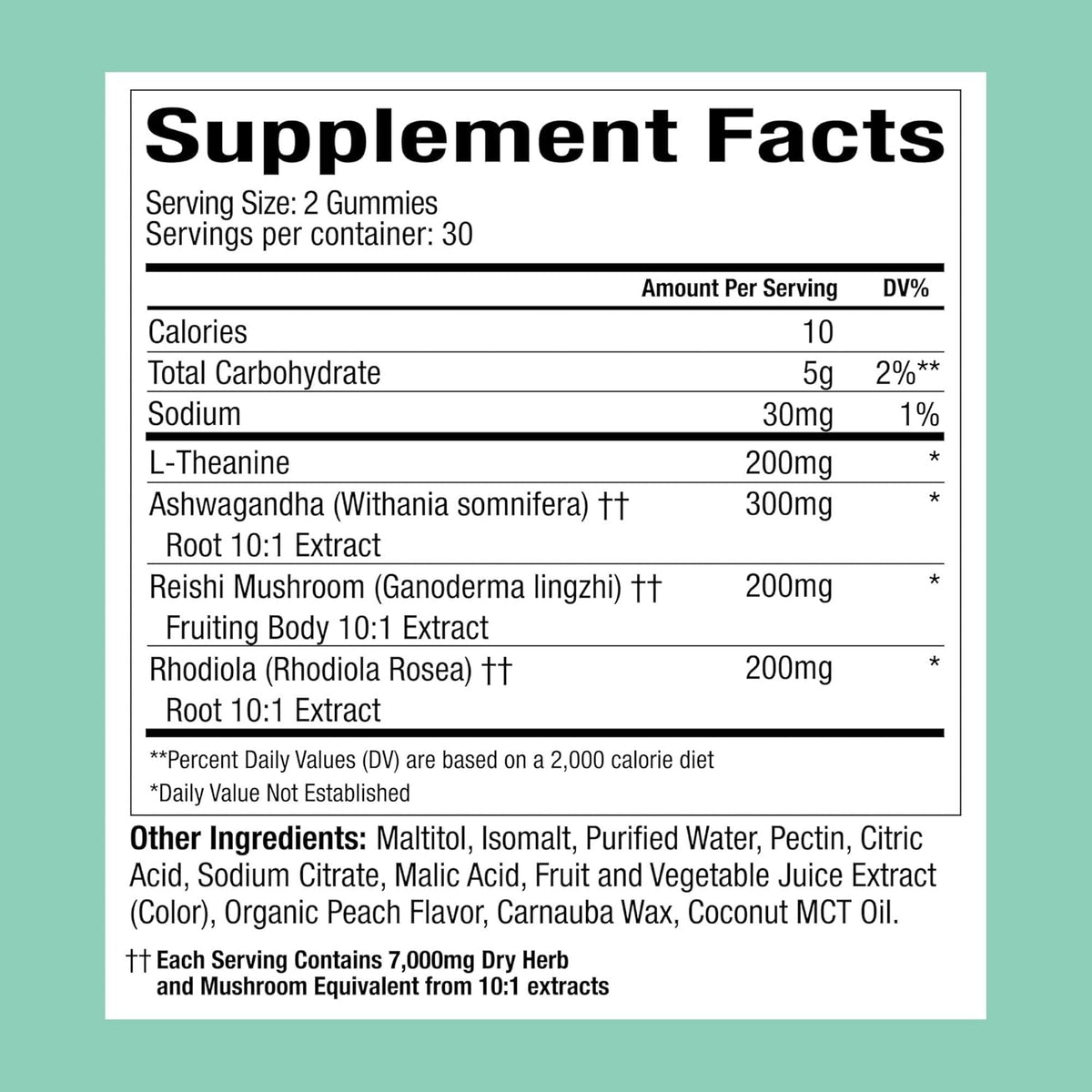 Mushroom Ashwagandha Stress Relief Gummies – Calm, Mood & Anxiety Support 60 Count