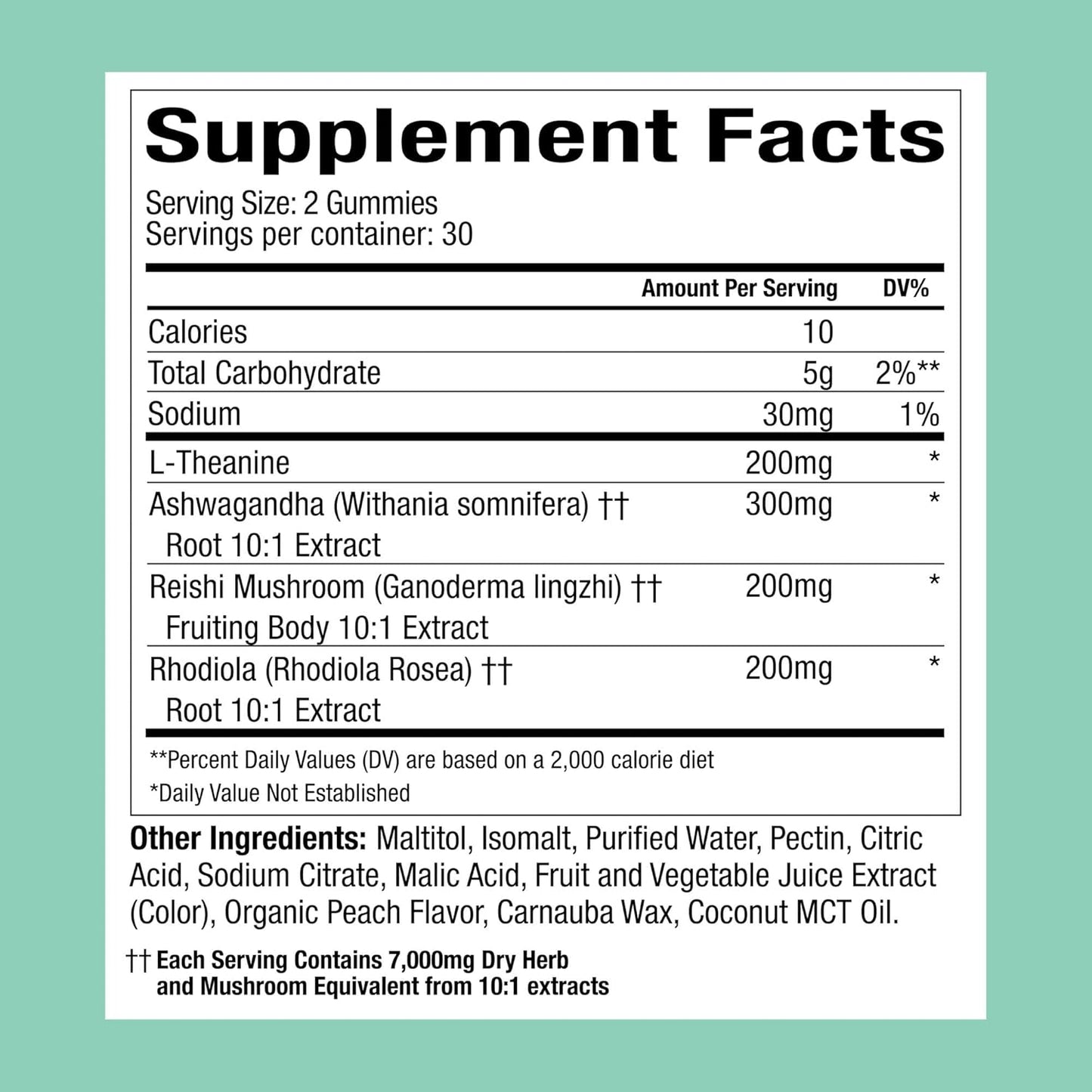 Mushroom Ashwagandha Stress Relief Gummies – Calm, Mood & Anxiety Support 60 Count
