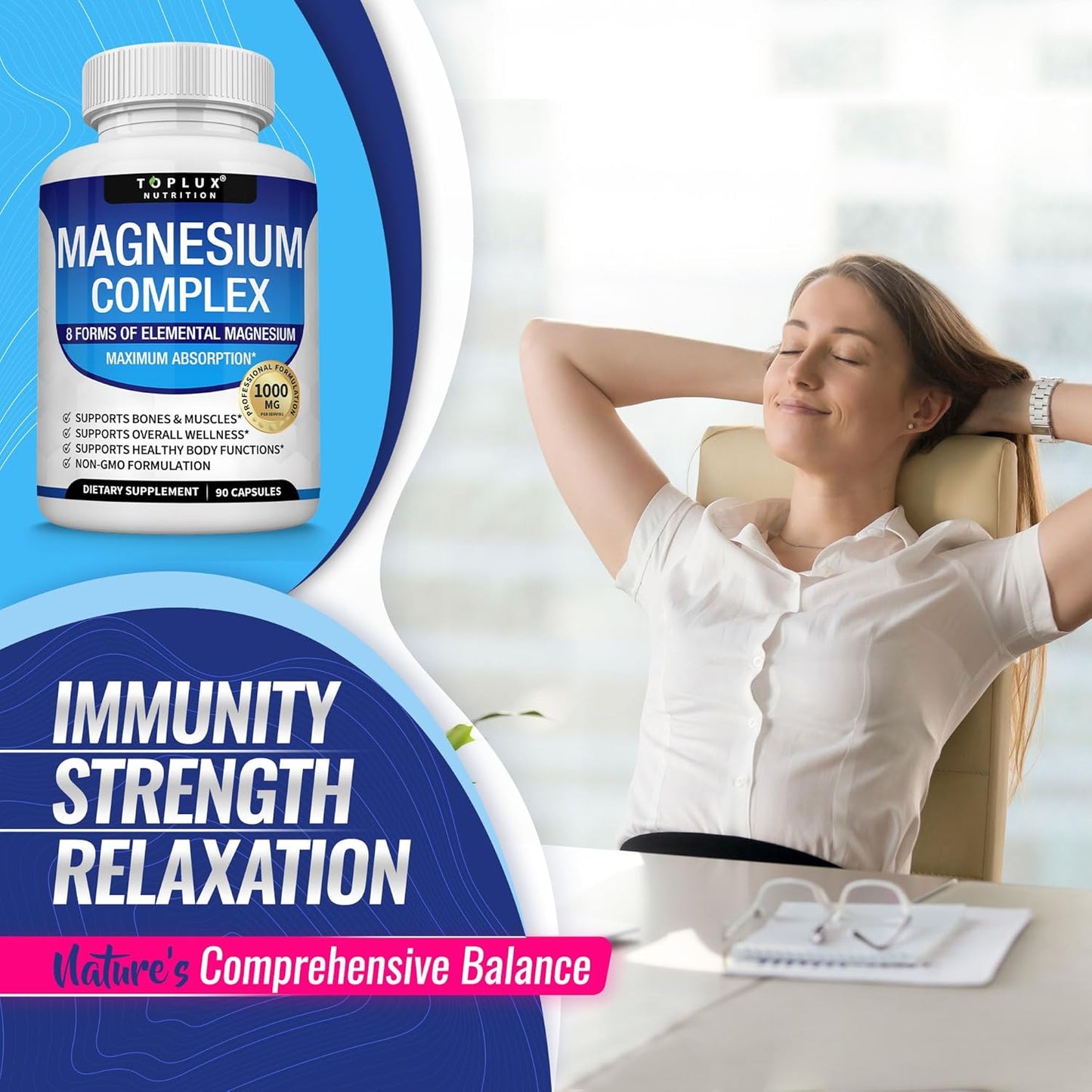 8-in-1 Magnesium Complex 1000mg | Glycinate, Citrate, Malate & More
