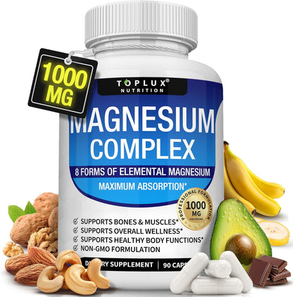 8-in-1 Magnesium Complex 1000mg | Glycinate, Citrate, Malate & More