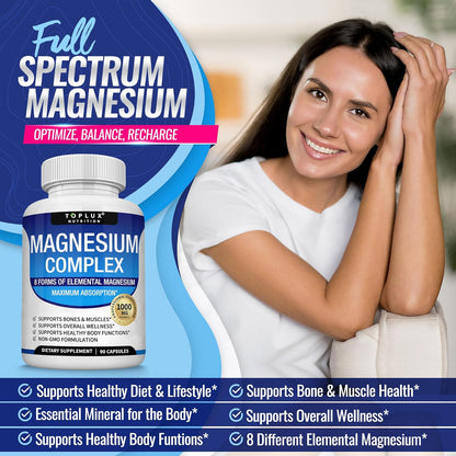 8-in-1 Magnesium Complex 1000mg | Glycinate, Citrate, Malate & More