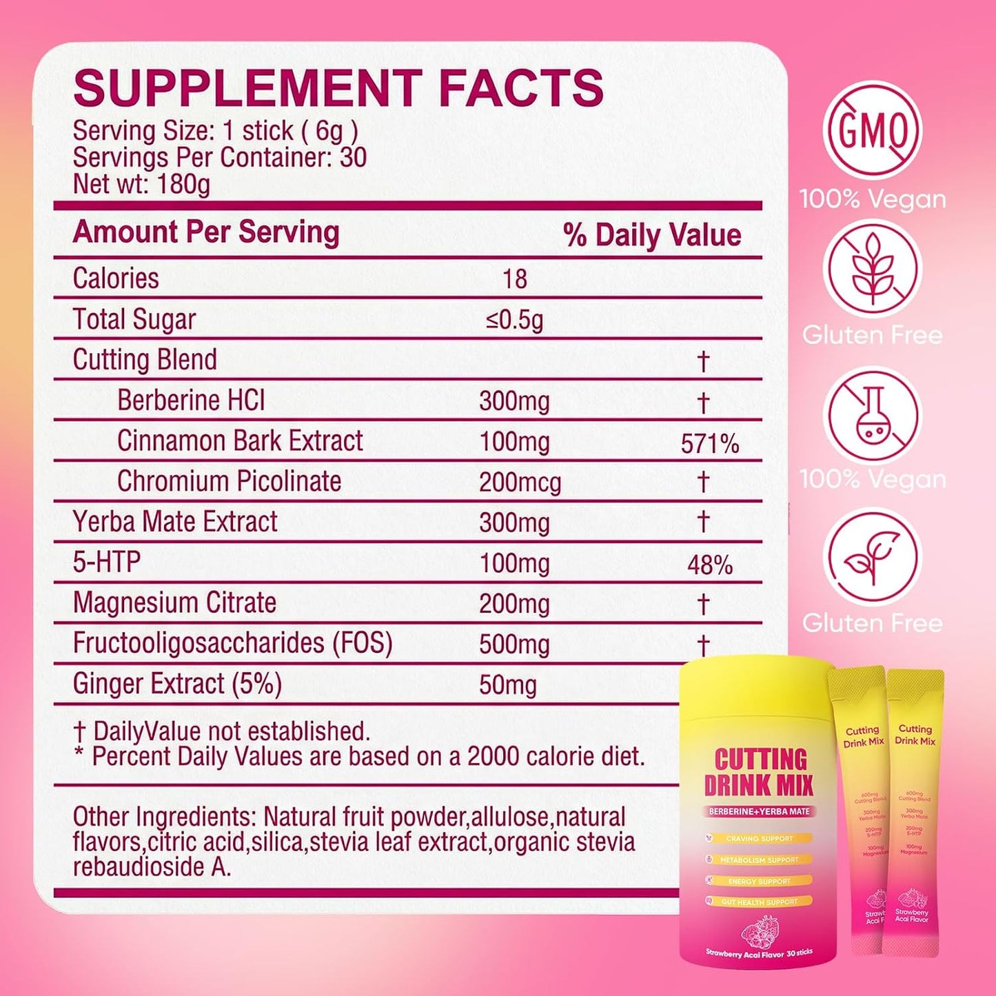 Berberine Yerba Mate Drink Mix – Weight Loss, Metabolism & Energy Support 30 Servings