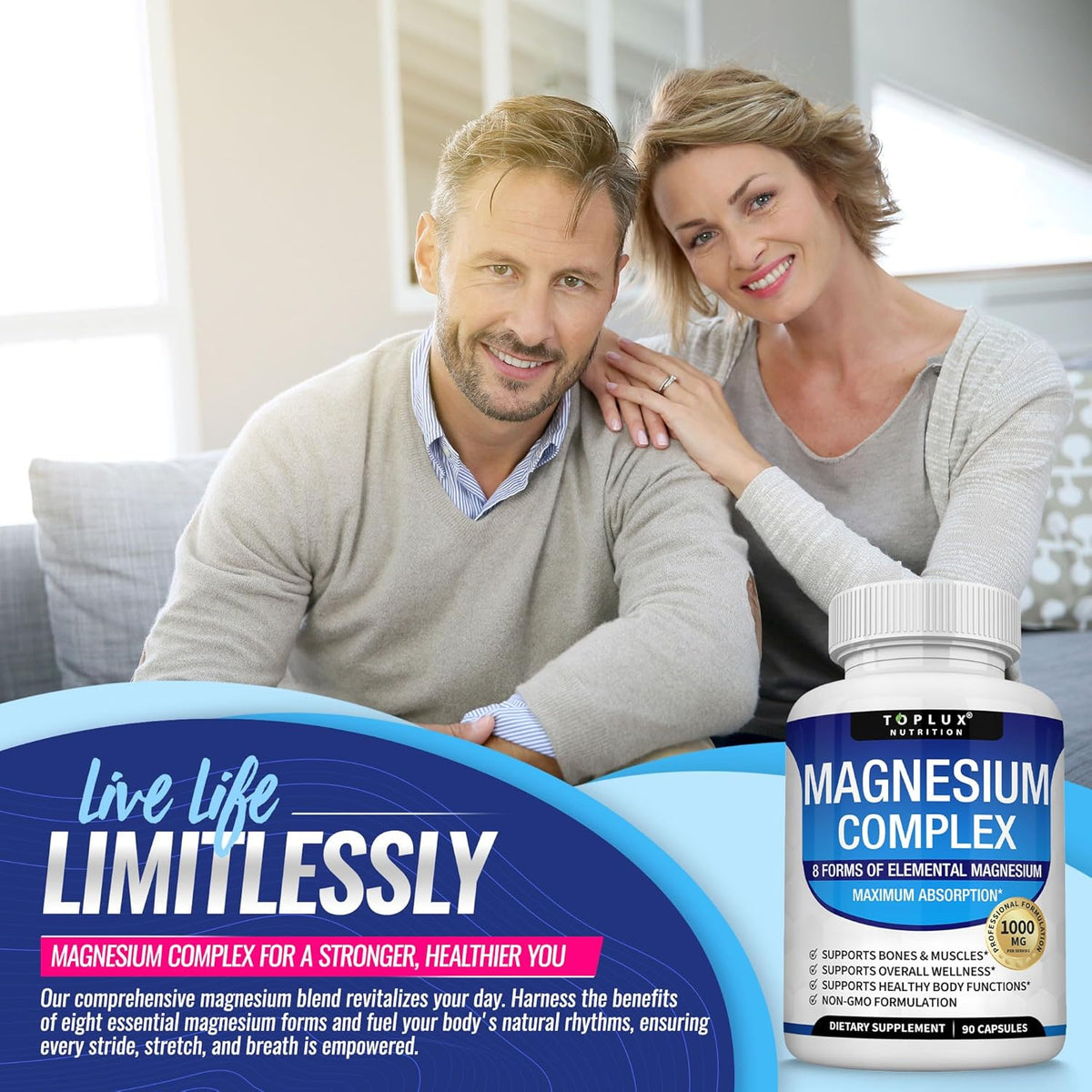 8-in-1 Magnesium Complex 1000mg | Glycinate, Citrate, Malate & More
