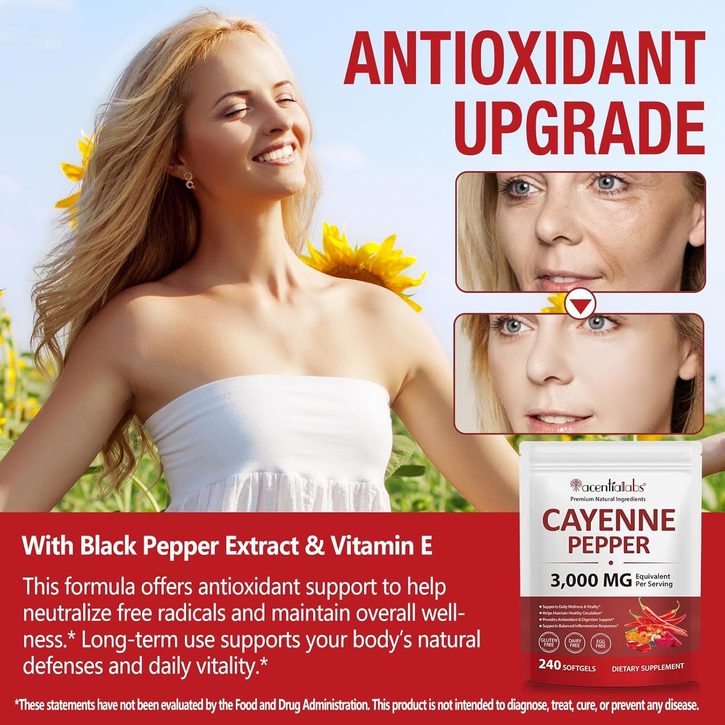 Cayenne Pepper Softgels 3000mg | Herbal Blend with Turmeric & Ginseng