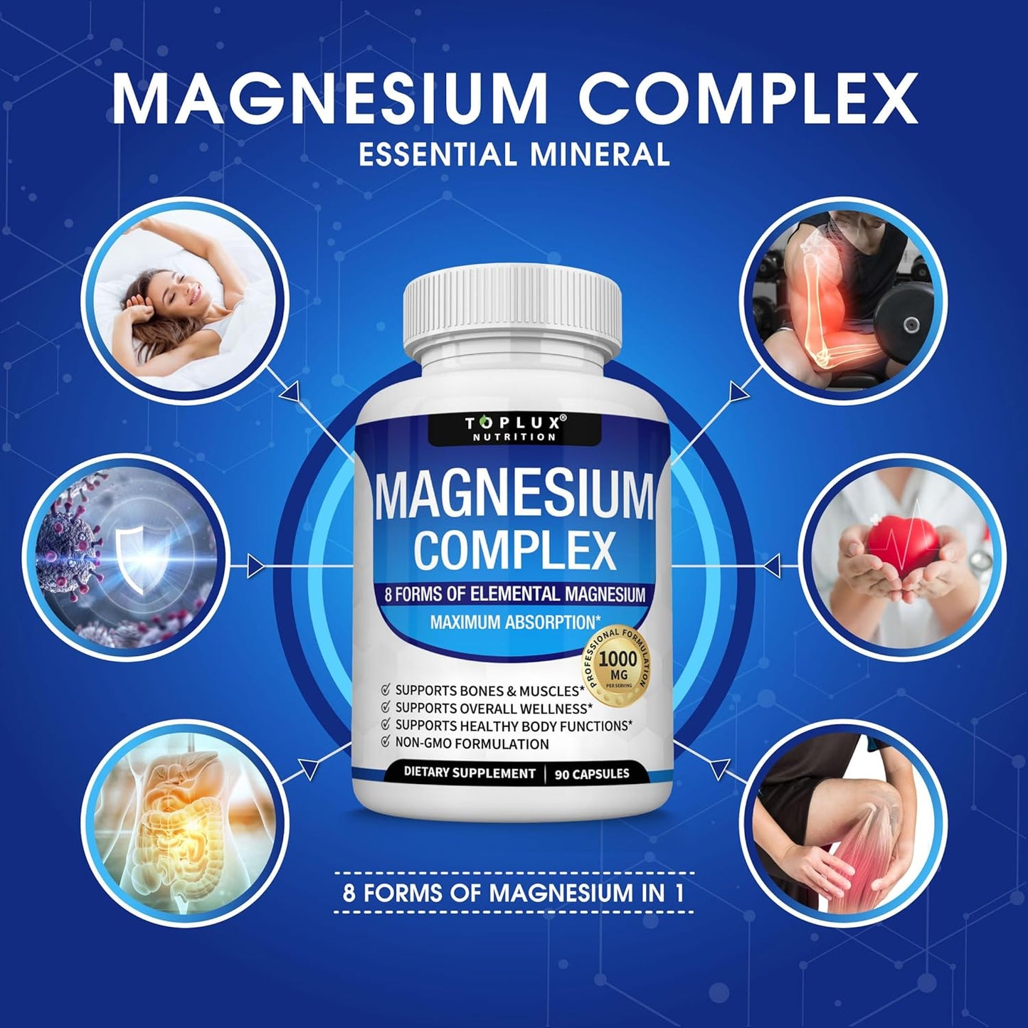 8-in-1 Magnesium Complex 1000mg | Glycinate, Citrate, Malate & More