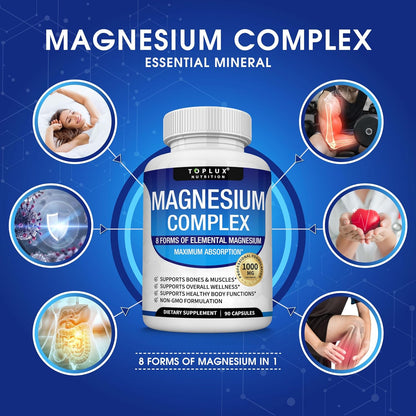 8-in-1 Magnesium Complex 1000mg | Glycinate, Citrate, Malate & More