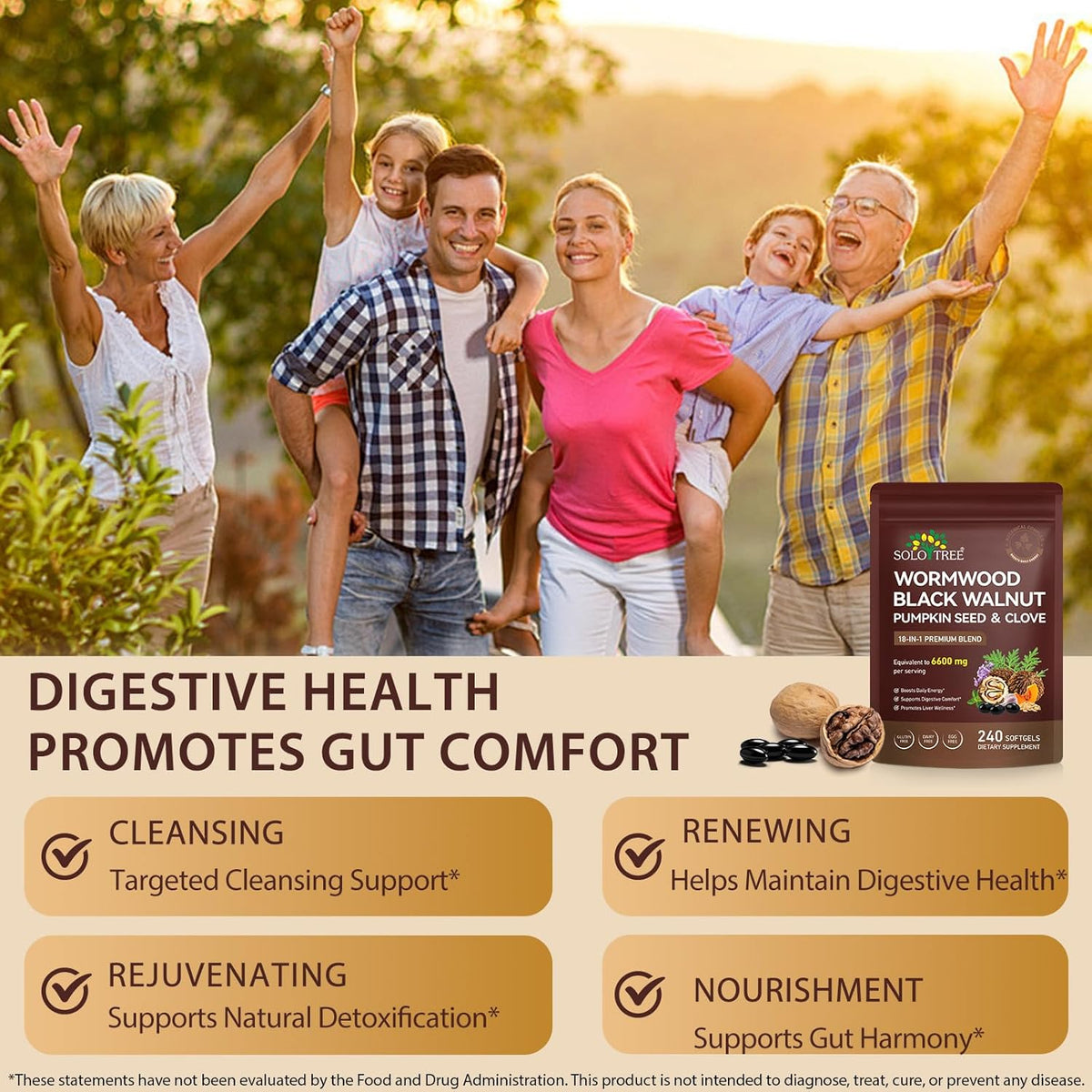 Wormwood Black Walnut Clove Complex | 18-in-1 Gut Cleanse Formula