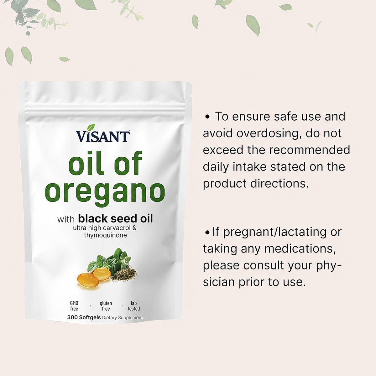 Oil of Oregano Black Seed Oil Capsules – Immune Support 60 Count