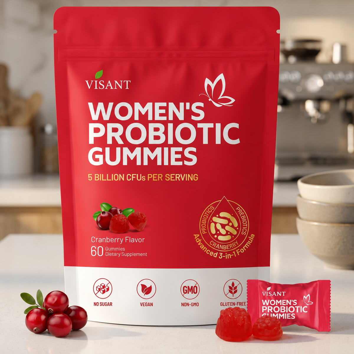 Women's Probiotic Gummies – Daily Gut & Digestive Health Support 60 Count