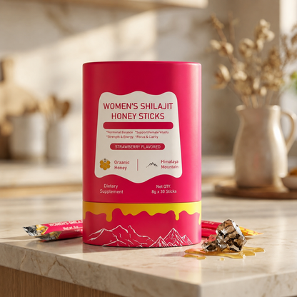 Shilajit Saffron Honey Sticks for Women – Energy, Hormone Balance & Vitality 30 Sticks
