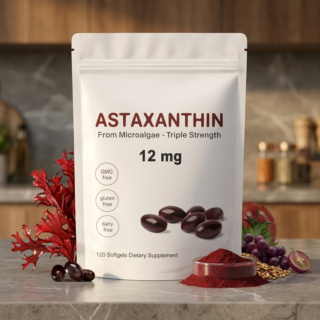 Anti-Ageing Antioxidant Softgels - Astaxanthin 12mg | Skin, Eye & Cellular Protection