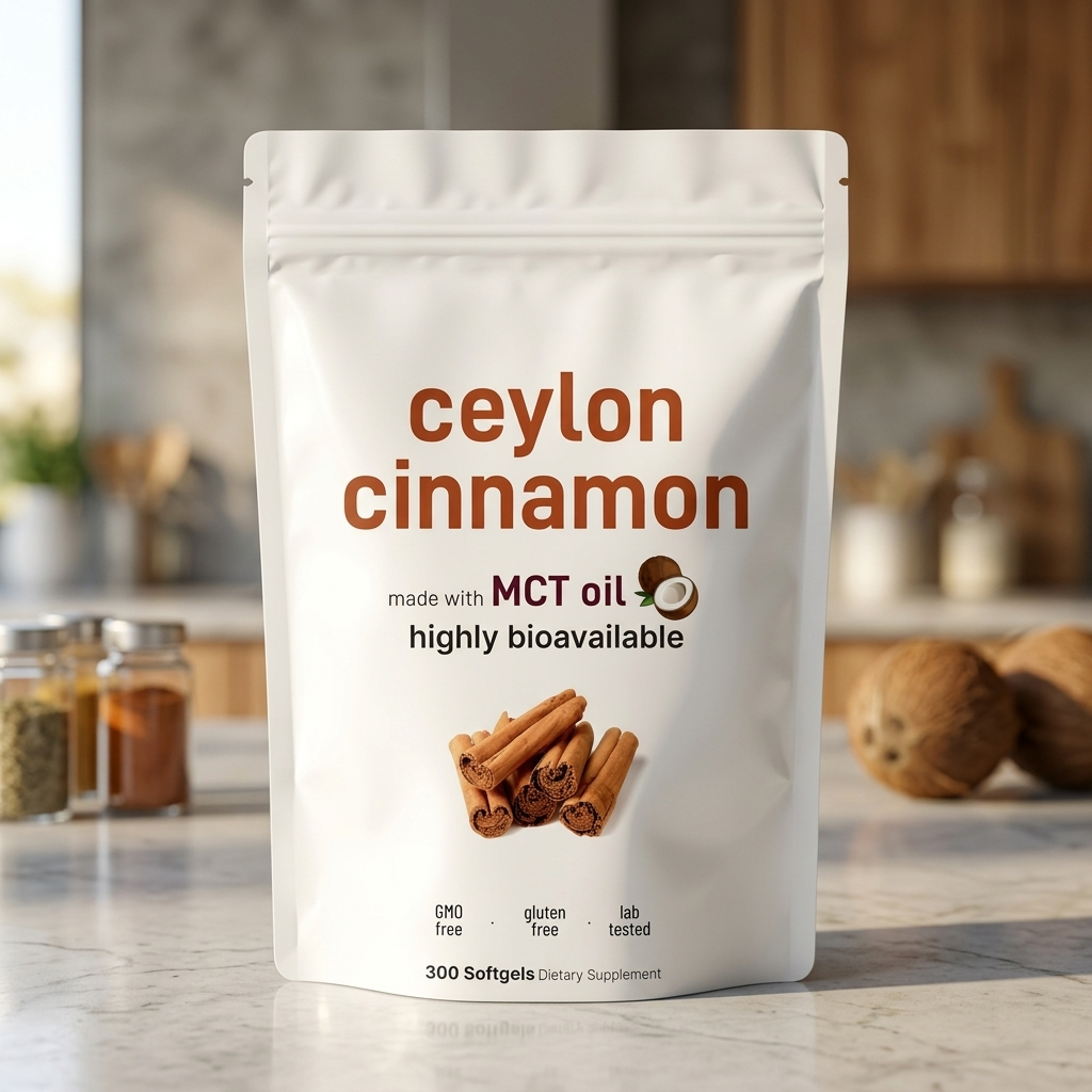 Ceylon Cinnamon Softgels 300ct | with MCT Oil | Blood Sugar Support