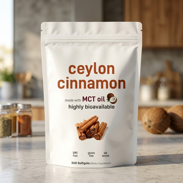 Ceylon Cinnamon Softgels 300ct | with MCT Oil | Blood Sugar Support